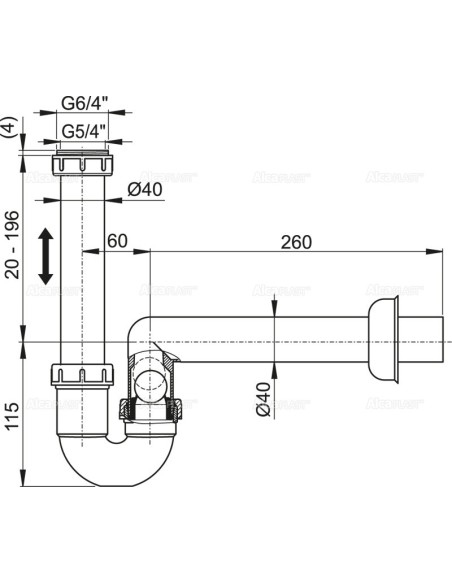 Alcaplast Syfon do odprowadzania kondensatu AKS3
