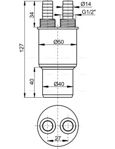 Alcaplast Redukcja na PCV 40/50 × G½“ AKS6 2