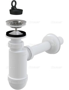 Alcaplast Syfon umywalkowy Ø32 z nierdzewnym sitkiem Ø63 A410