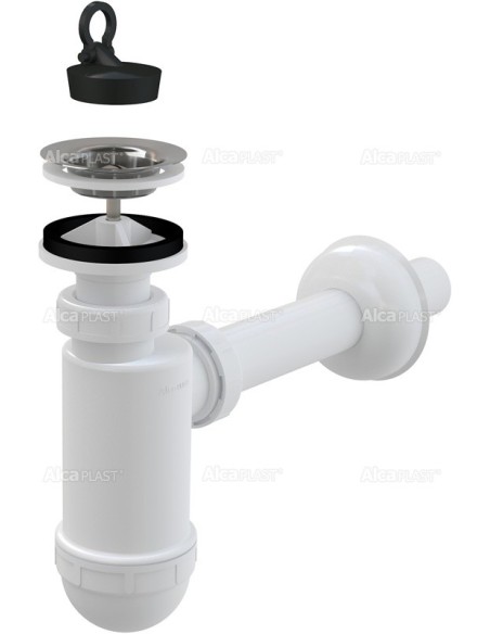 Alcaplast Syfon umywalkowy Ø32 z nierdzewnym sitkiem Ø63 A410