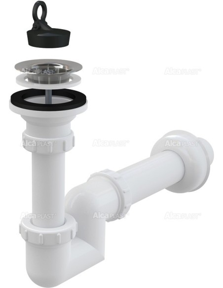 Alcaplast Syfon umywalkowy Ø32 „S“ z nierdzewnym sitkiem Ø63 A412