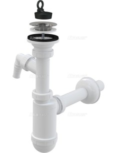 Alcaplast Syfon umywalkowy Ø32 z przyłączem i nierdzewnym sitkiem Ø63 A410P