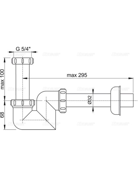 Alcaplast Syfon do bidetu i umywalki plastik Ø32 A45F Ø32