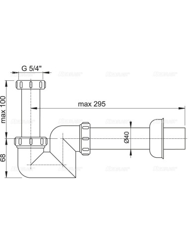 Alcaplast Syfon do bidetu i umywalki plastik Ø40 A45F Ø40