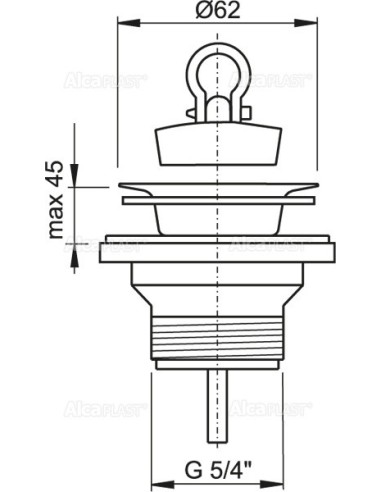 Alcaplast Spust umywalki 5/4" z nierdzewnym sitkiem Ø63 A31