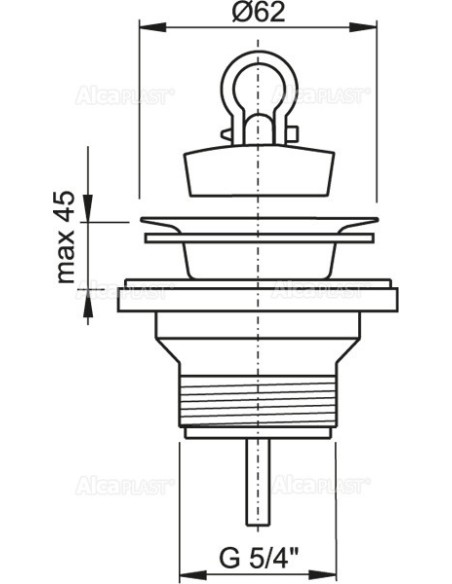 Alcaplast Spust umywalki 5/4" z nierdzewnym sitkiem Ø63 A31