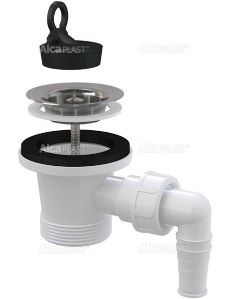 Alcaplast Spust umywalki 6/4" z przyłączem i nierdzewnym sitkiem Ø63 A31P