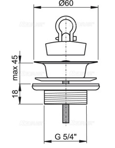 Alcaplast Spust umywalki 5/4" metalowy A439 2