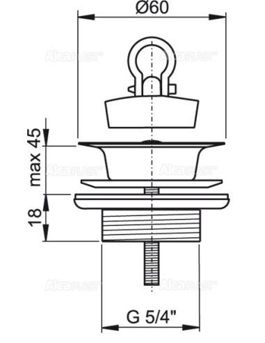 Alcaplast Spust umywalki 5/4" metalowy A439