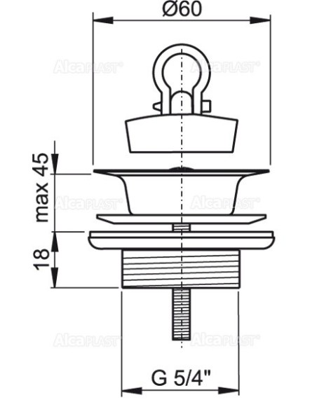 Alcaplast Spust umywalki 5/4" metalowy A439