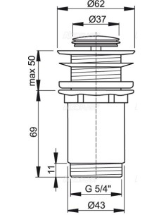 Alcaplast Spust umywalki click/clack 5/4" metalowy, mały korek, do umywalek szklanych i plastikowych A394 2