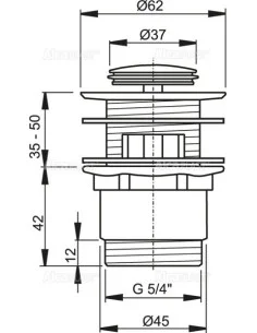 Alcaplast Spust umywalki click/clack 5/4" metalowy, mały korek A39 2