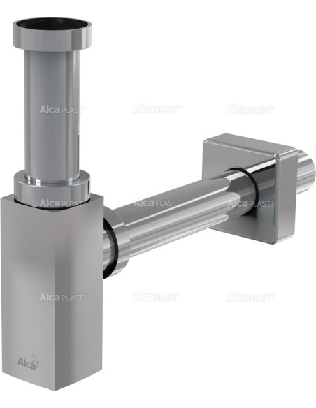 Alcaplast Syfon umywalkowy Ø32 DESIGN metalowy, czworokątny A401