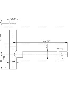 Alcaplast Syfon umywalkowy Ø32 DESIGN metalowy, masywny A402 2