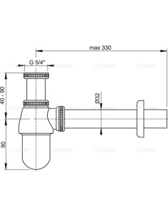 Alcaplast Półsyfon umywalkowy 5/4" metalowy Ø32 A431 2