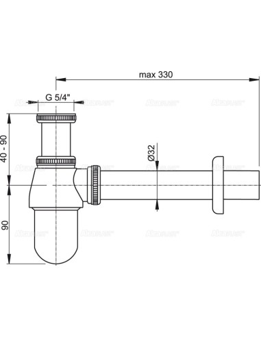 Alcaplast Półsyfon umywalkowy 5/4" metalowy Ø32 A431