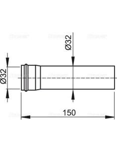 Alcaplast Przedłużka Ø32 chrom A4000 2