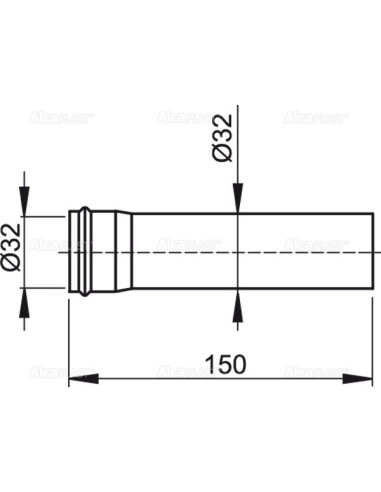 Alcaplast Przedłużka Ø32 chrom A4000