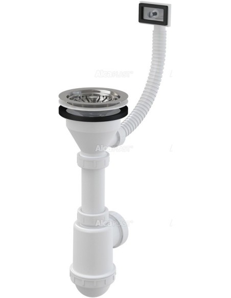 Alcaplast Syfon zlewozmywaka z przelewem sitko nierdzewne Ø115  A447 Ø50/40