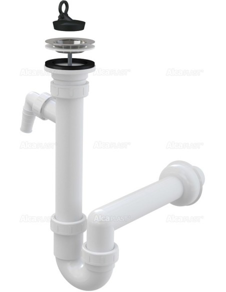 Alcaplast Syfon zlewozmywaka rurowy sitko nierdzewne Ø70 i z zlącze podłączeniowe A810 Ø40