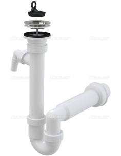 Alcaplast Syfon zlewozmywaka rurowy sitko nierdzewne Ø70 i z zlącze podłączeniowe A810 Ø50