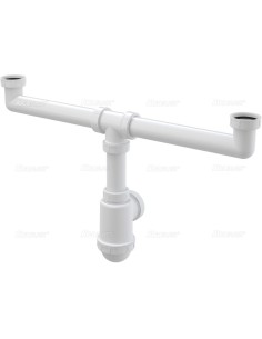 Alcaplast Półsyfon butelkowy zlewozmywaka podwojny z nakrętkami 6/4" A448 Ø50/40