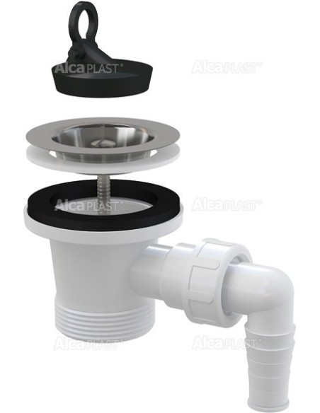 Alcaplast Spust zlewozmywaka 6/4" z przyłączem z nierdzewnym sitkiem Ø70 A33P