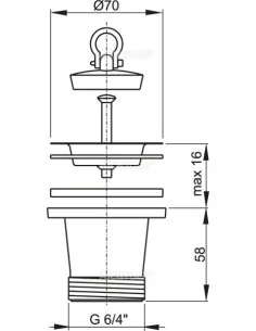 Alcaplast Spust zlewozmywaka 6/4" podwyższony z nierdzewnym sitkiem Ø70 A34 2