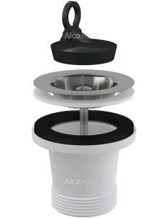 Alcaplast Spust zlewozmywaka 6/4" podwyższony z nierdzewnym sitkiem Ø70 A34