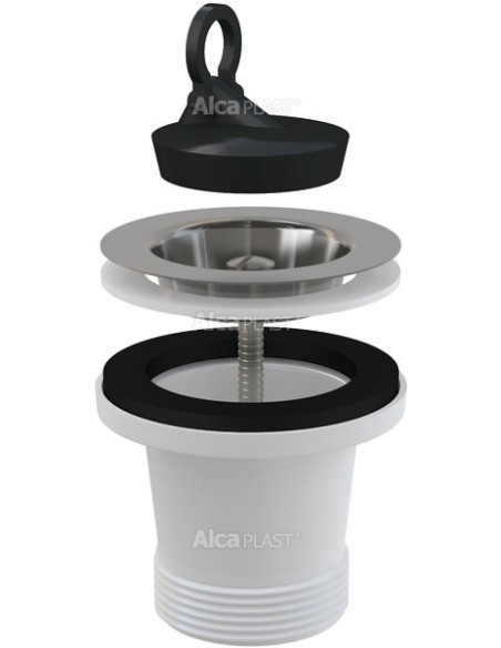 Alcaplast Spust zlewozmywaka 6/4" podwyższony z nierdzewnym sitkiem Ø70 A34
