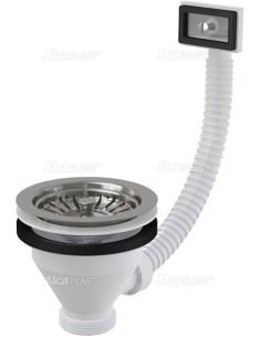 Alcaplast Zestaw odpływowo-przelewowy 6/4" z nierdzewnym sitkiem Ø115 A38