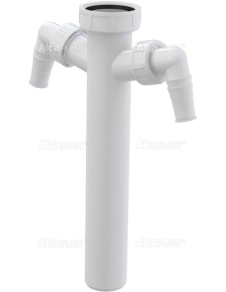 Alcaplast Rura do syfonu zlewozmywaka 6/4" z dwoma przyłączami A44M Ø40