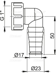 Alcaplast Kolanko komplet G1"/17–23 P048 2