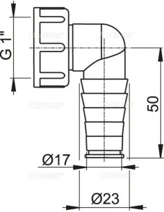 Alcaplast Kolanko komplet G1"/17–23 P048 2