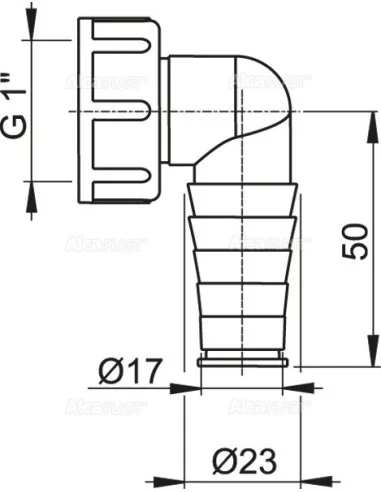 Alcaplast Kolanko komplet G1"/17–23 P048