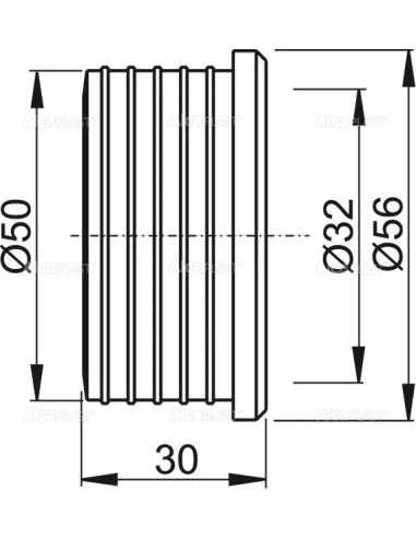 Alcaplast Redukcja gumowa 50/32 Z004