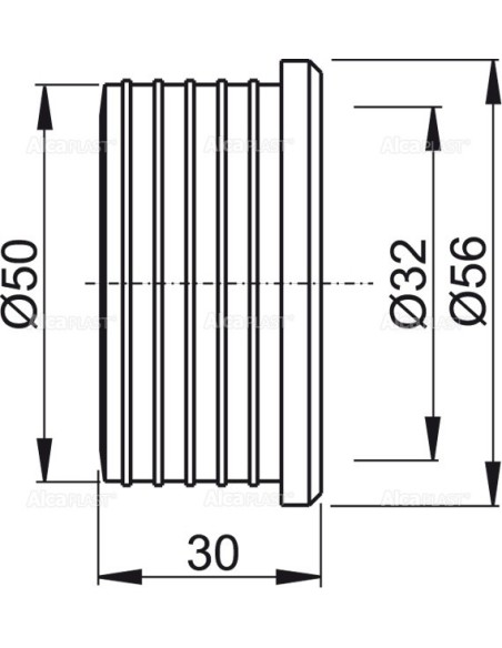 Alcaplast Redukcja gumowa 50/32 Z004