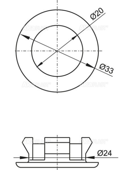 Alcaplast Rozetka otworu przelewowego umywalki A22