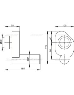 Alcaplast Syfon pisuarowy poziomy A45B 2