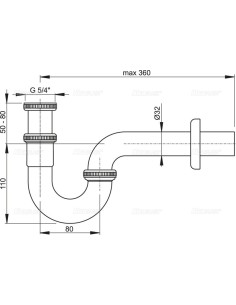 Alcaplast Syfon do bidetu Ø32 metalowy A45E 2