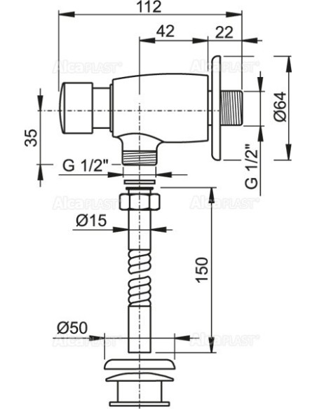 Alcaplast Zawór spłukujący pisuarowy ATS001