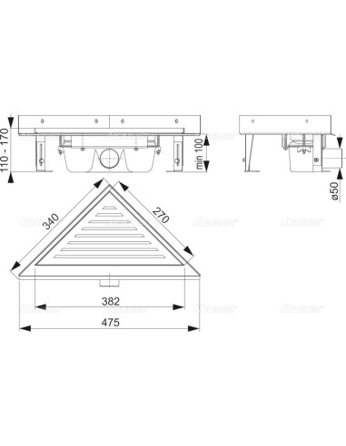 Alcaplast Odpływ narożny bez obramowania do rusztu perforowanego ARZ1