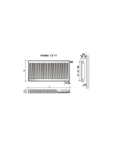 Grzejnik płytowy Purmo Ventil Compact CV11 300 x 400 F07110304010300