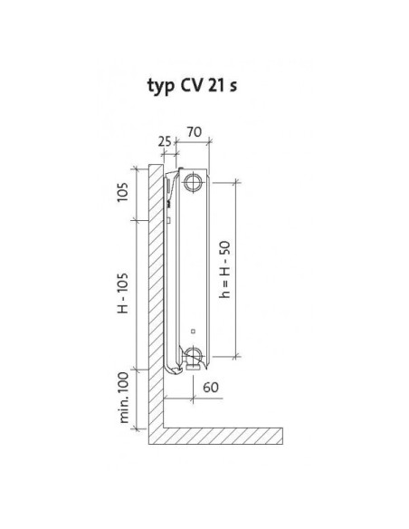 Grzejnik płytowy Purmo Ventil Compact CV 21s 300x400 F07210304010300