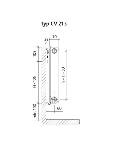 Grzejnik płytowy Purmo Ventil Compact CV 21s 300x400 F07210304010300
