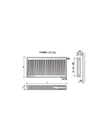 Grzejnik płytowy Purmo Ventil Compact CV 21s 300x400 F07210304010300 Grzejnik płytowy Purmo Ventil Compact CV 21s 300x400 F07210304010300